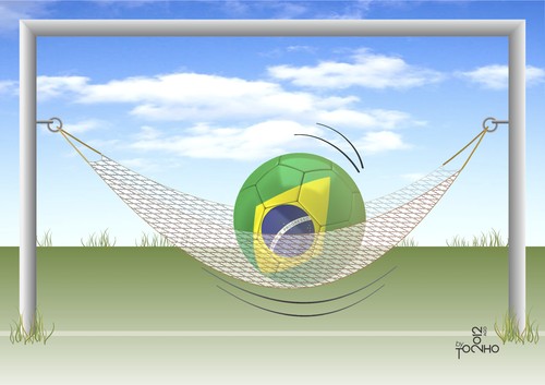 Cartoon: Relax (medium) by Tonho tagged ball,ball,gol,gol,relax,relax,brazil,brazil,football,football