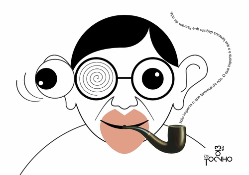 Cartoon: Sartre (medium) by Tonho tagged sartre,filosofo,frances