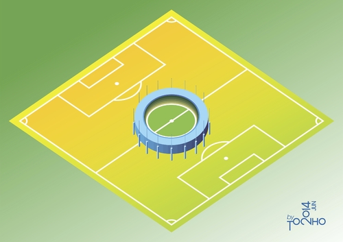 Cartoon: Stadiums and construction (medium) by Tonho tagged constrution,football,stadiums,brazil