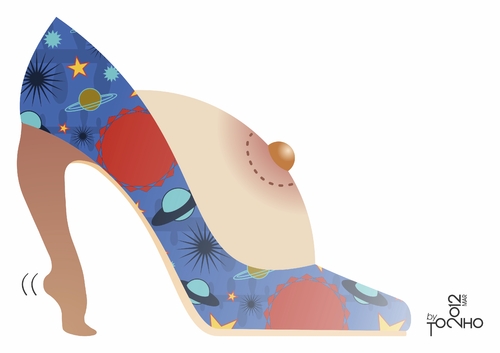 Cartoon: stiletto heel (medium) by Tonho tagged feet,shoe,heel,stiletto
