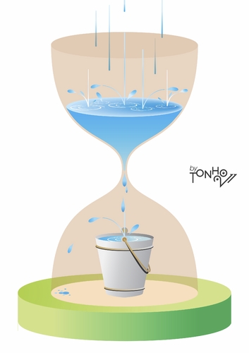 Cartoon: the rainy season (medium) by Tonho tagged hourglass,time,rain
