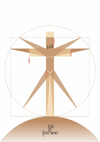 Cartoon: Vitruvius (medium) by Tonho tagged vitruvius,crucifix