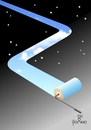 Cartoon: road (small) by Tonho tagged road,way,path,sky,star,space