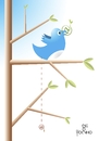 Cartoon: twittando (small) by Tonho tagged twitter,arroba,bird