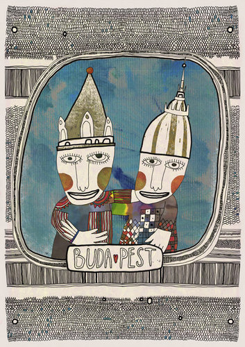 Cartoon: Budapest (medium) by flyingfly tagged hungary,budapest,buda,pest,brother,city,europe