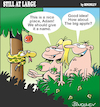 Cartoon: Still at large 67 (small) by bindslev tagged garden,of,eden,paradise,genesis,edens,adam,eve,big,apple,new,york,bible,story,stories,torah,creation,myth,myths,sunday,school