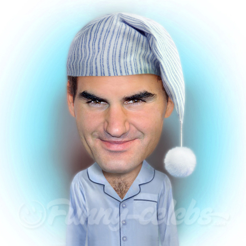 Cartoon: Roger Federer (medium) by funny-celebs tagged roger,federer,tennis,player,atp,grand,slam,champion,mirka,basel,switzerland