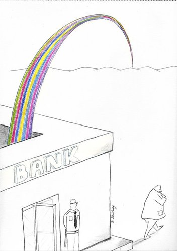 Cartoon: rainbow in money (medium) by aytrshnby tagged money,in,rainbow