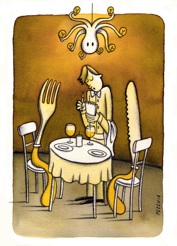 Cartoon: at dinner (medium) by Pecchia tagged pecchia,humor,cartoon