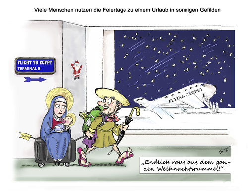 Cartoon: Flucht nach Ägypten (medium) by Simpleton tagged ägypten,flucht,jesuskind,josef,maria,weihnachtsurlaub,weihnachten,weihnacht