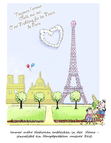 Cartoon: Adieu Libert (medium) by Simpleton tagged neokonservativ,pen,le,eiffel,tour,eiffelturm,france,frankreich,paris,europa,gay,homosexualität,homophobie