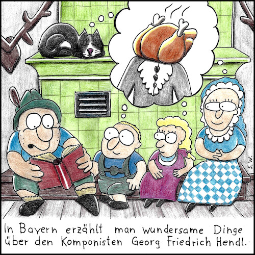 Cartoon: Georg Friedrich Hendl (medium) by Storch tagged händel,stadt,halle