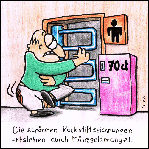 Cartoon: Kackstift (medium) by Storch tagged kackstift,münzen,münzgeld,öffentliche,toilette,automat,wechseln,bahnhof