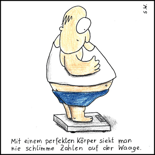 Cartoon: Perfekter Körper (medium) by Storch tagged waage,bmi,gewicht,abnehmen,fett
