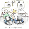 Cartoon: Im Internet-Cafe (small) by Storch tagged hit,any,key,to,continue