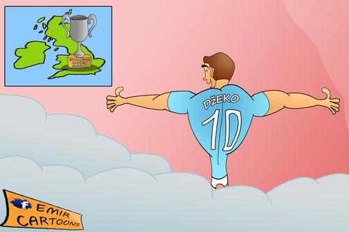 Cartoon: Come on baby! (medium) by emir cartoons tagged everton,manchester,city,edin,dzeko,emir,cartoons,football