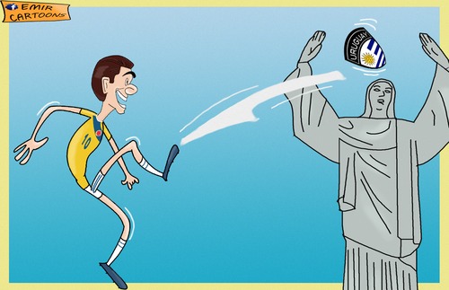 Cartoon: James Rodriguez (medium) by emir cartoons tagged james,rodriguez,uruguay,emir,cartoons,football,caricature