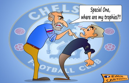 Cartoon: Special One (medium) by emir cartoons tagged cartoons,emir,one,special,abramovich,roman,mourinho,joshe