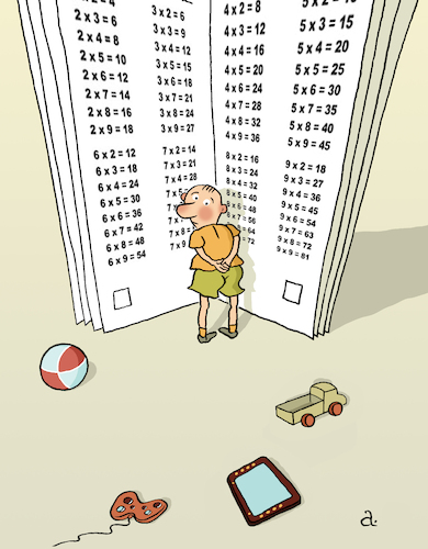 Cartoon: Punishment (medium) by Vasiliy tagged math2022,punishment,arithmetic,angle,book,tutorial,game