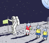 Cartoon: Corner flag (small) by Vasiliy tagged astronaut establishment installation mounting setting corner flag moon alien extraterrestrial planet cosmos space universe soccer sport football ball landing mission field player cosmonaut banner game