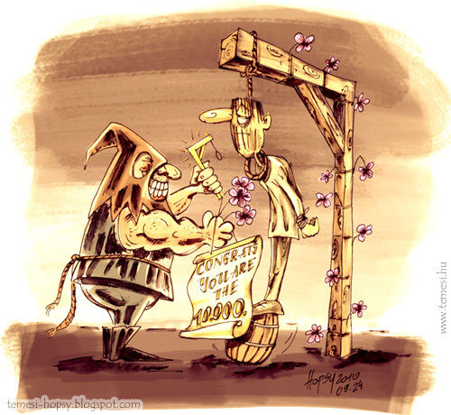 Cartoon: 10.000. (medium) by hopsy tagged executioner,jubilee,10000,convicted