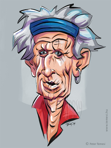 Cartoon: Keith Richards (medium) by hopsy tagged keithrichards,rollingstones,guitarist,songwriter,musician,singer,ipad,adonit,procreate,caricature,digital,petertemesi,temesi