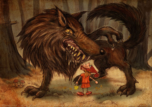 Cartoon: Little Red Riding Hood (medium) by hopsy tagged little,red,riding,hood,piroska,farkas,hopsy,temesi,caricature,cartoon,karikatura