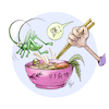 Cartoon: Chinese Food (small) by hopsy tagged temesi,food,chinese,grasshopper,soup,cartoon