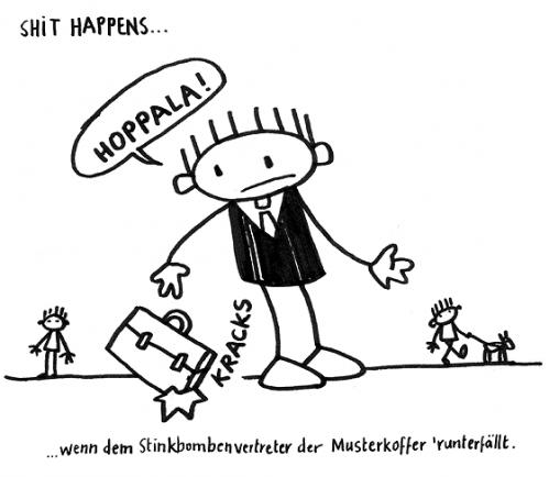 Cartoon: Stinkbombenvetreter (medium) by wf-artwork tagged business,suitcase,hoppala