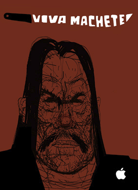 Cartoon: Machete (medium) by Dailydanai tagged machete,danny,trejo