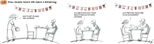 Cartoon: 100 Jahre 1.Weltkrieg (medium) by Anjo tagged weltkrieg,kalter,aufwärmen,weltkrieg,kalter,aufwärmen