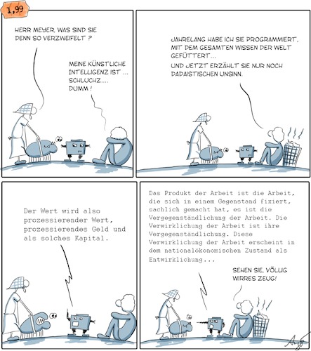Cartoon: dumme KI (medium) by Anjo tagged künstliche,intelligenz,dumm,marx,künstliche,intelligenz,dumm,marx