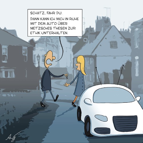 Cartoon: Intelligente Autos (medium) by Anjo tagged smart,cars,intelligente,autos,nietzsche,ethik,ehe,smart,cars,intelligente,autos,nietzsche,ethik,ehe