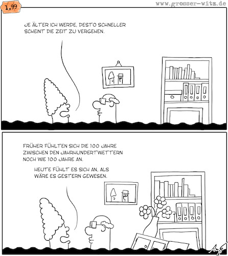 Cartoon: Jahrhundertereignisse (medium) by Anjo tagged jahrhundertereignis,jahrhundertflut,hochwasser,älterwerden,zeit,jahrhundertereignis,jahrhundertflut,hochwasser,älterwerden,zeit