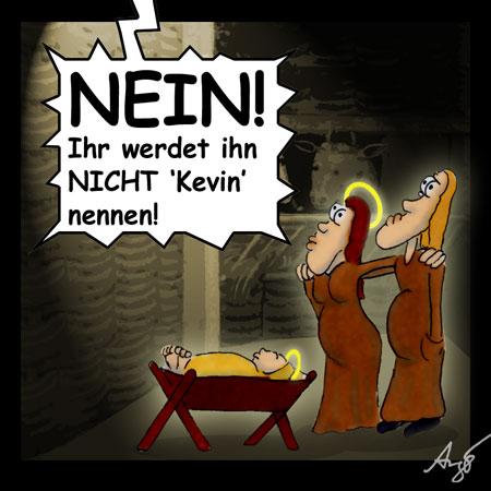 Cartoon: Kevin (medium) by Anjo tagged kevin,xmas,weihnachten,jesus,maria,josef,krippe,name