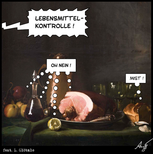 Cartoon: Kontrolle (medium) by Anjo tagged kontrolle,lebensmittel,pferd,ei,huhn,bio,umdeklariert,kontrolle,lebensmittel,pferd,ei,huhn,bio,umdeklariert