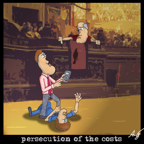 Cartoon: Kostenverfolgung (medium) by Anjo tagged persecution,costs,kostenverfolgung