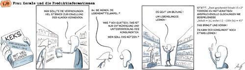 Cartoon: Kundeninformation (medium) by Anjo tagged bildung,lebenslang,lernen,mathe,formel,produktinformation,lebensmittelampel,bildung,lebenslang,lernen,mathe,formel,produktinformation,lebensmittelampel