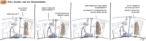 Cartoon: Mindestlohn (medium) by Anjo tagged kermle,frau,mindestlohn,lohn,friseur,globalisierung,untergrenze,kermle,frau,mindestlohn,lohn,friseur,globalisierung,untergrenze