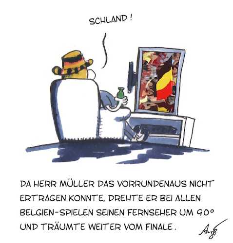 Cartoon: nach dem Aus (medium) by Anjo tagged belgien,deutschland,schland,fussball,wm,vorrunde,vorrundenaus