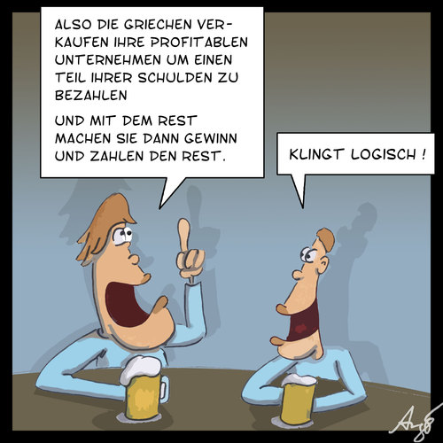 Cartoon: Privatisieren (medium) by Anjo tagged euro,schuldenkriese,greece,schulden,privatisierung,griechenland