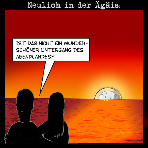 Cartoon: Untergang des Abendlandes (medium) by Anjo tagged euro,untergang,abendland,krise