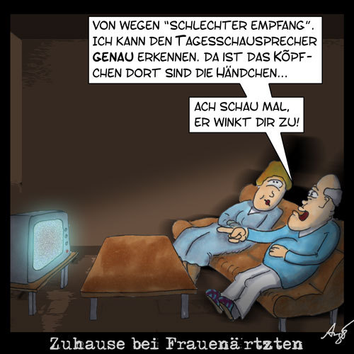 Cartoon: Zuhause bei Frauenärtzten (medium) by Anjo tagged empfang,ultraschall,frauenartzt