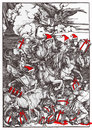 Cartoon: Christmas (small) by Anjo tagged wheinachten dürer albrecht christmas apokalypse the four riders of apocalypse vier apokalyptischen reiter consume konsum gifts geschenke geschenkeflut