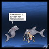 Cartoon: Freischwimmer (small) by Anjo tagged wasser,baden,hai,freischwimmer