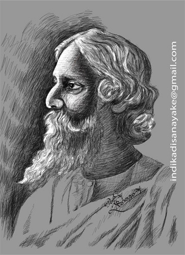 Cartoon: Ravindra Nath Tagore (medium) by indika dissanayake tagged ravindra,nath,tagore