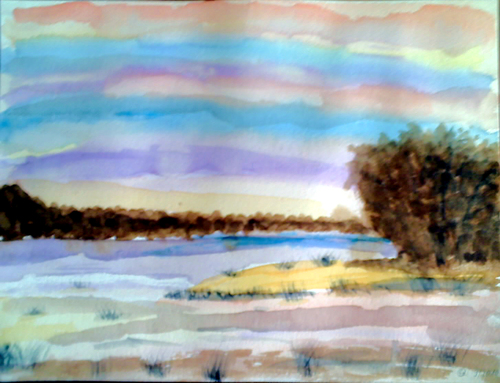 Cartoon: Aquarell (medium) by Twiggi tagged aquarell,landschaft