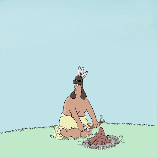 Cartoon: Zip File (medium) by creative jones tagged american,indian,native,fire,making,american,indian,native,fire,making