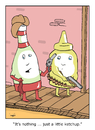 Cartoon: Bad Mustard Seed (small) by creative jones tagged mustard,ketchup,cartoon,cowboys