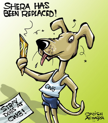 Cartoon: New mascot of Commonwealth Games (medium) by Satish Acharya tagged commonwealth,games,india